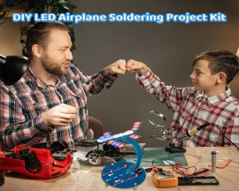 Soldering Practice Kit, DIY 3D Airplane Soldering Project with Flashing LED Lights, Aircraft Electronics Soldering Learning Kit for High School Colleage Education and Desktop Decoration